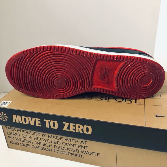 Nike - Court Vision Low Men's Black and Red Sustainable Sneakers - Size 12 - Picture 10 of 15